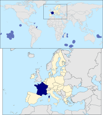 Carte de la France et ses territoires